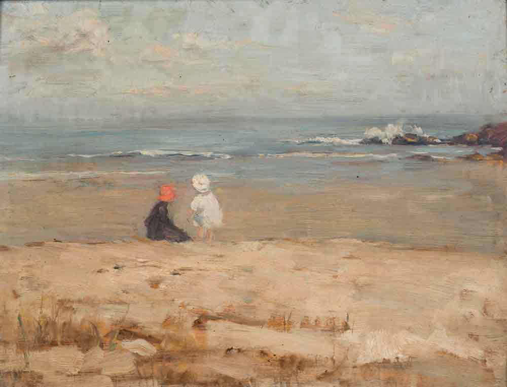 Alice Des Clayes Oil Painting 'Children on a Beach'