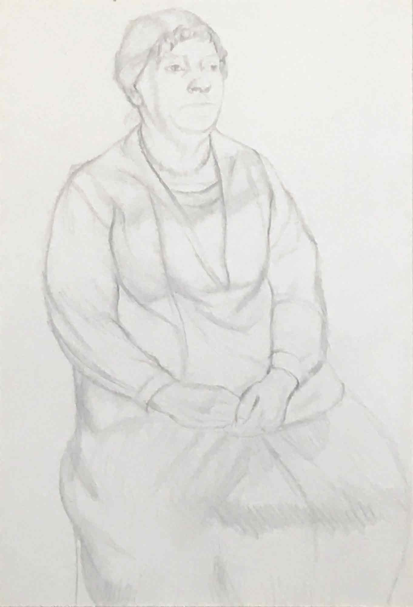 Dorothy Hepworth 'Pencil drawing of an elderly lady'